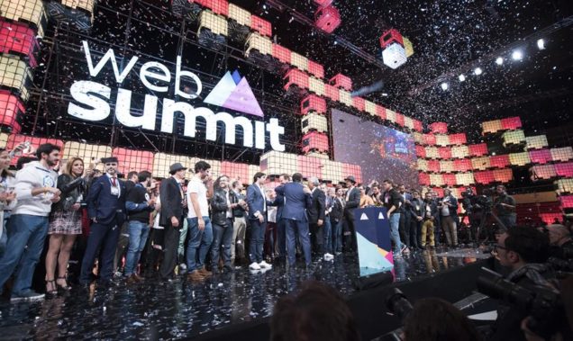 people on stage for web summit