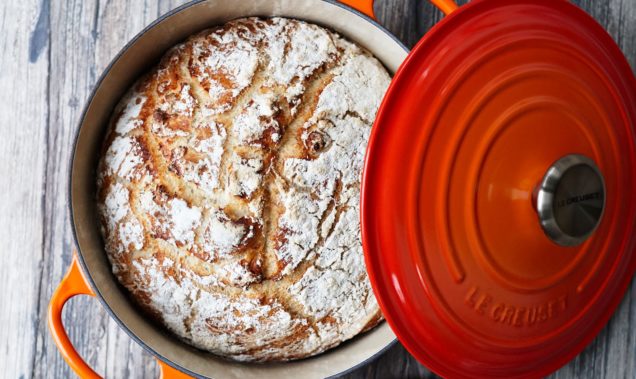 bread in red pot